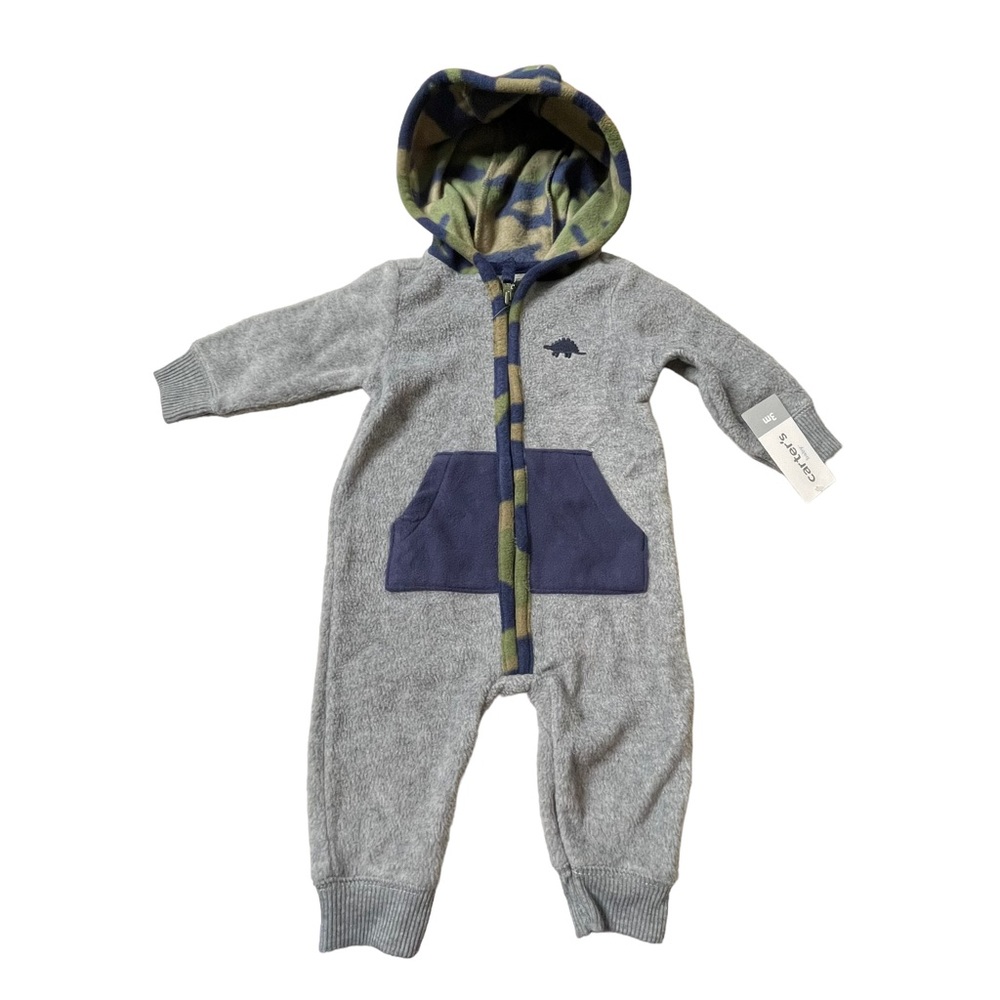 Carter’s baby boy hooded jumpsuit size 3M - Picture 5 of 13